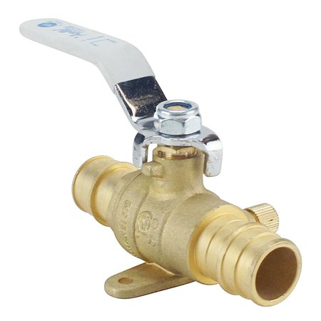 Apollo Expansion Pex 3/4 in. Brass PEX-A Barb Ball Valve with Drain and Mounting Pad EPXV34WD